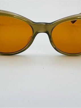 Selima Optique Audrey Olive Frame Sunglasses with Amber Lenses